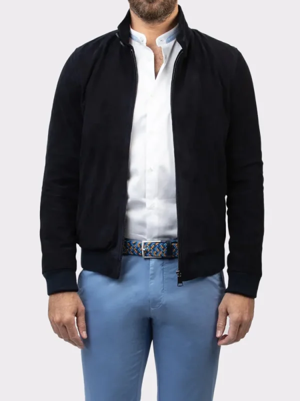 Palenzo Prêt-à-porter | Manteaux | Blouson en daim Aldo - Bleu marine