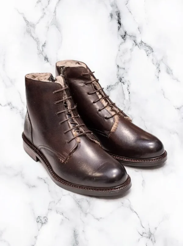 Palenzo Accessoires Et Chaussures | Souliers & Sneakers | Bottines à lacet fourrées - Marron