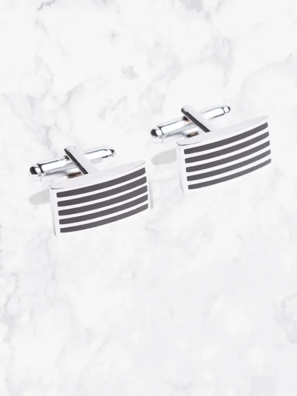 Palenzo Accessoires Et Chaussures | Prêt-à-porter | Boutons de manchettes - Métal argenté rectangles