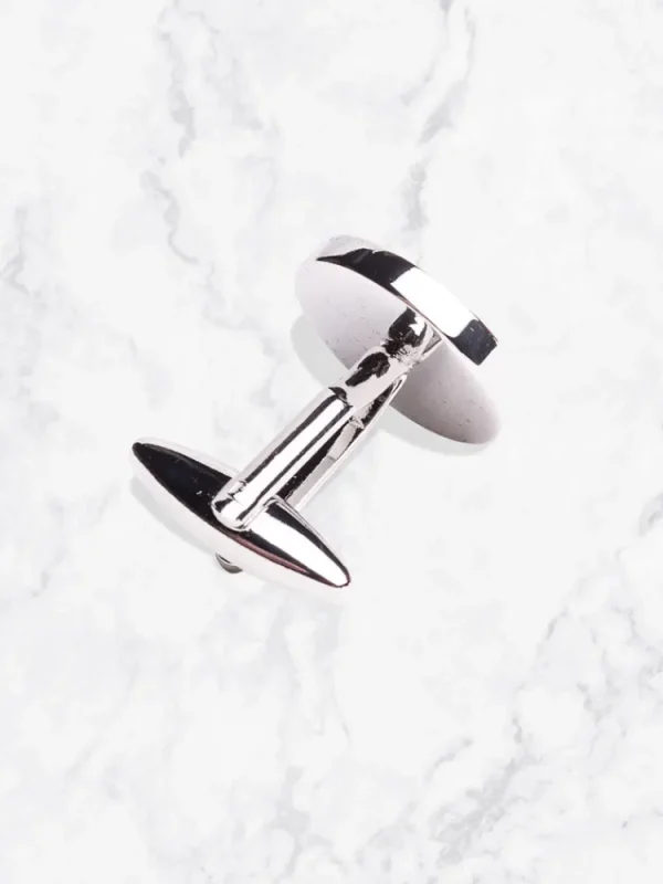 Palenzo Accessoires Et Chaussures | Prêt-à-porter | Boutons de manchettes - Métal argenté ronds blancs & noirs