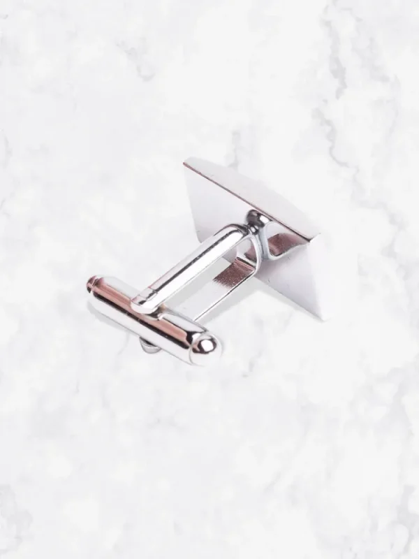 Palenzo Accessoires Et Chaussures | Prêt-à-porter | Boutons de manchettes - Métal argenté rectangles