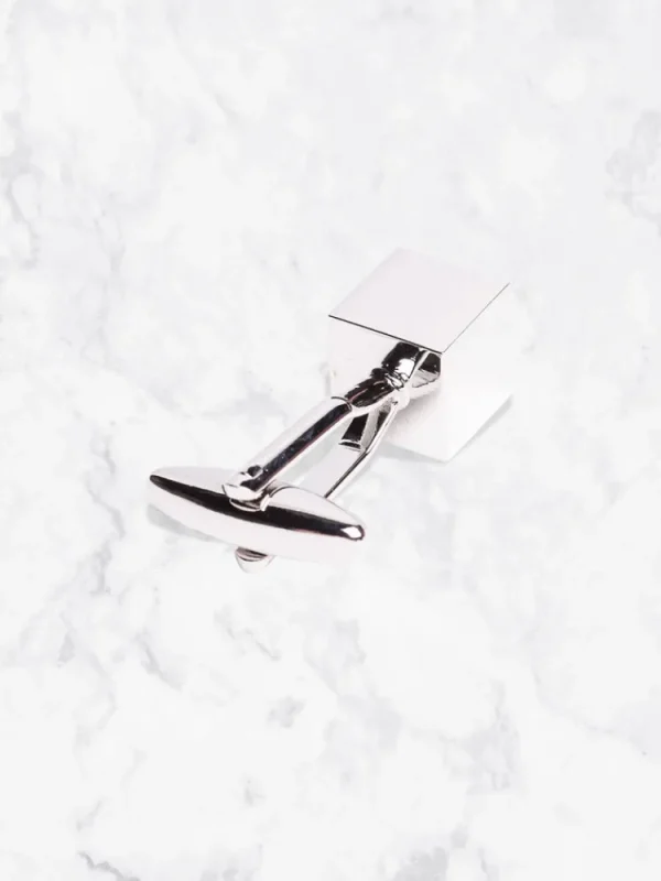 Palenzo Cérémonie | Accessoires Et Chaussures | Boutons de manchettes métal - Argenté cubes