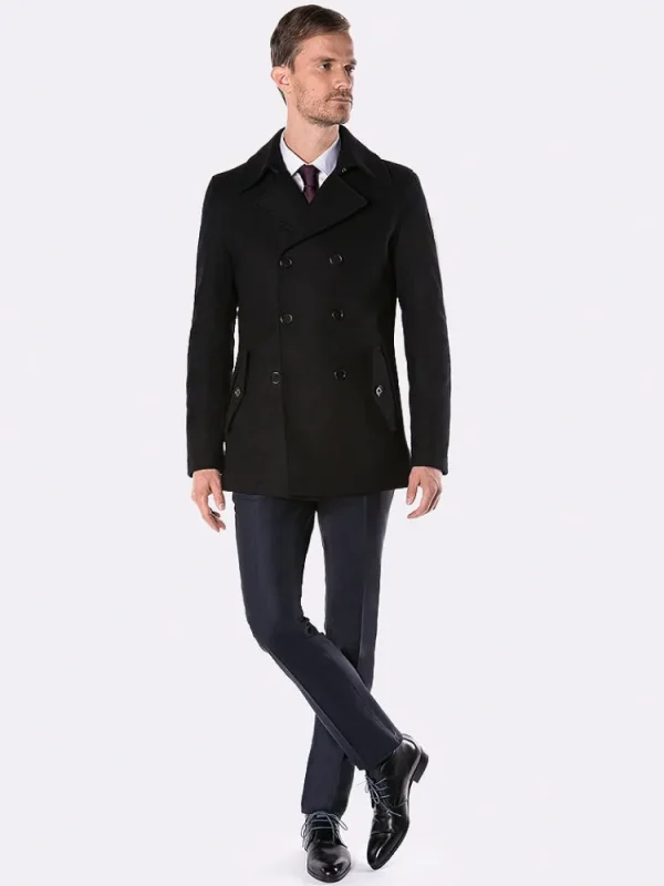 Palenzo Prêt-à-porter | Manteaux | Caban slim - Noir