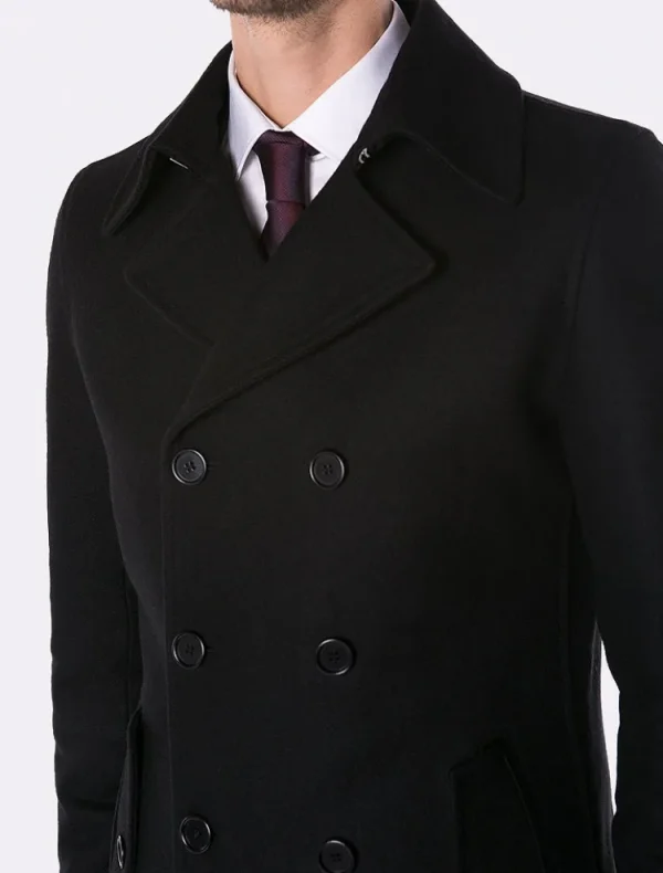 Palenzo Prêt-à-porter | Manteaux | Caban slim - Noir