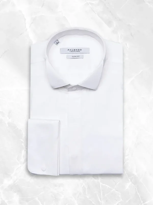 Palenzo Prêt-à-porter | Chemises Cérémonie | Chemise col cassé poignets mousquetaires - Ecru