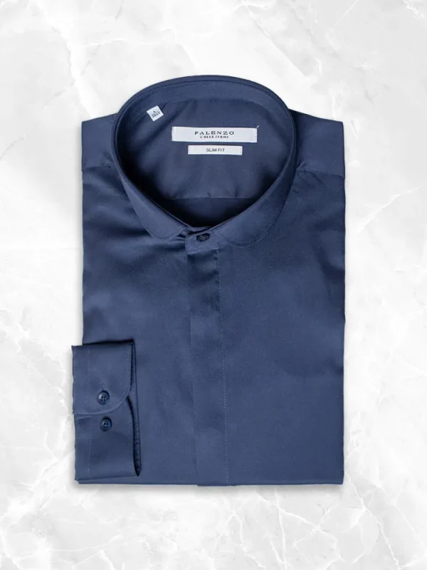 Palenzo Prêt-à-porter | Chemise col club - Bleu marine