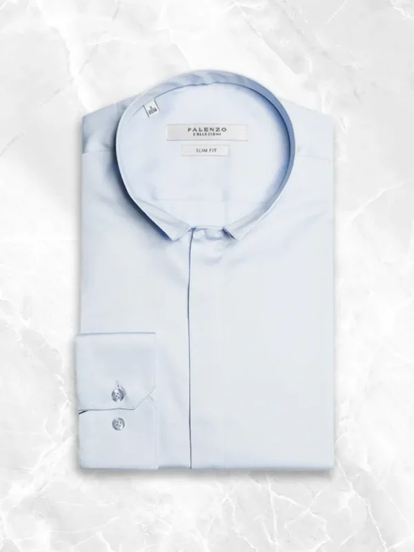 Palenzo Prêt-à-porter | Chemises | Chemise col inversé - Bleu ciel
