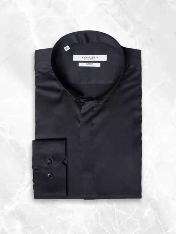 Palenzo Prêt-à-porter | Chemises | Chemise col inversé - Noir