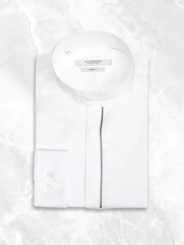 Palenzo Prêt-à-porter | Chemises | Chemise col officier - Blanc