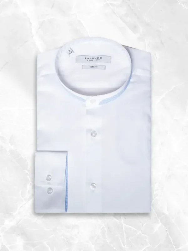 Palenzo Prêt-à-porter | Chemise col officier - Blanc