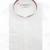 Palenzo Prêt-à-porter | Chemises | Chemise col officier arrondi - Blanc et bordeaux