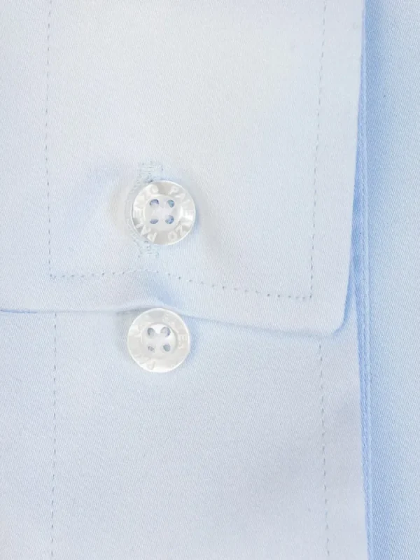 Palenzo Prêt-à-porter | Chemise col officier arrondi - Bleu ciel