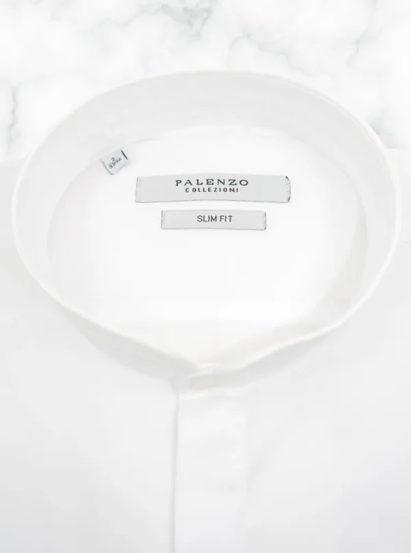 Palenzo Prêt-à-porter | Chemise col officier arrondi - Blanc