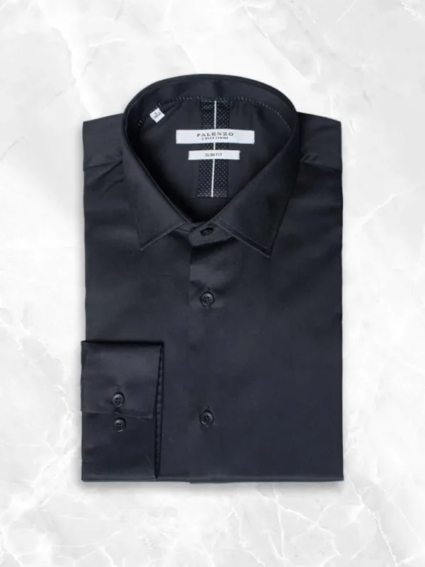 Palenzo Prêt-à-porter | Chemise petit col français - Noir