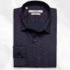 Palenzo Prêt-à-porter | Chemises | Chemise petit col français - Bleu marine et rouge imprimé