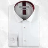 Palenzo Prêt-à-porter | Chemises | Chemise petit col français - Blanc et rouge bordeaux