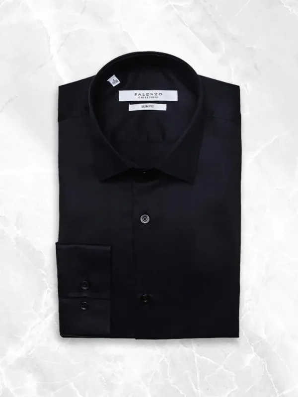 Palenzo Prêt-à-porter | Chemises | Chemise petit col français - Noir