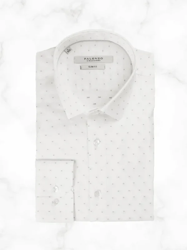 Palenzo Prêt-à-porter | Chemises | Chemise petit col français - Pois gris