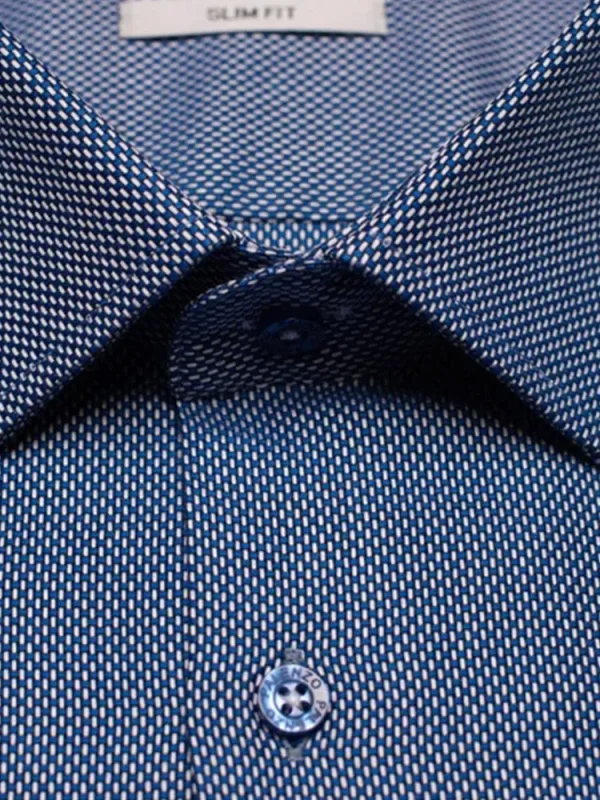 Palenzo Prêt-à-porter | Chemise petit col français - Bleu imprimé