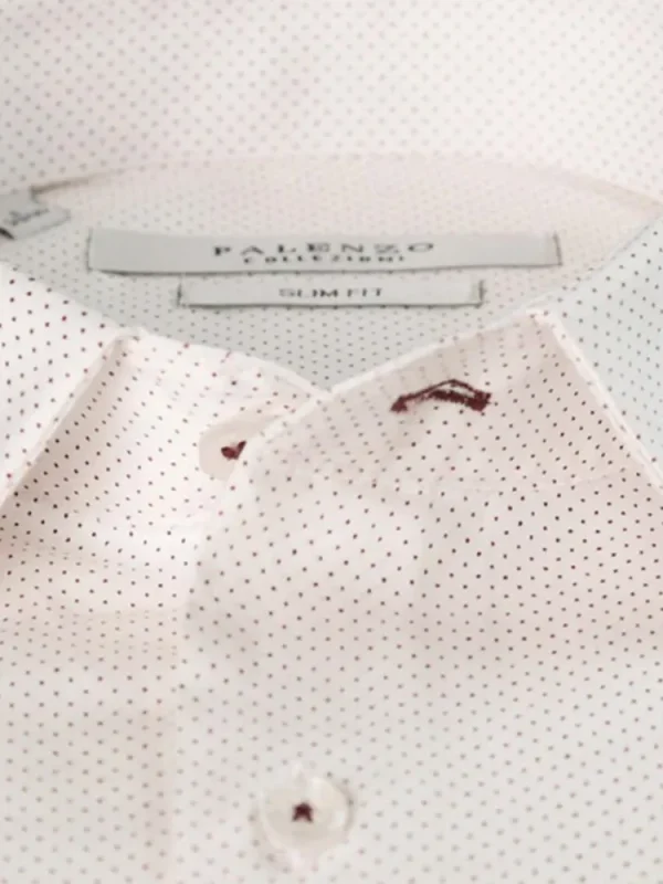 Palenzo Prêt-à-porter | Chemises | Chemise petit col français - Pois bordeaux