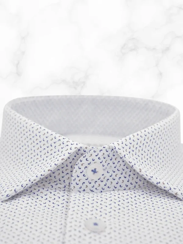 Palenzo Prêt-à-porter | Chemise petit col français - Blanc imprimé