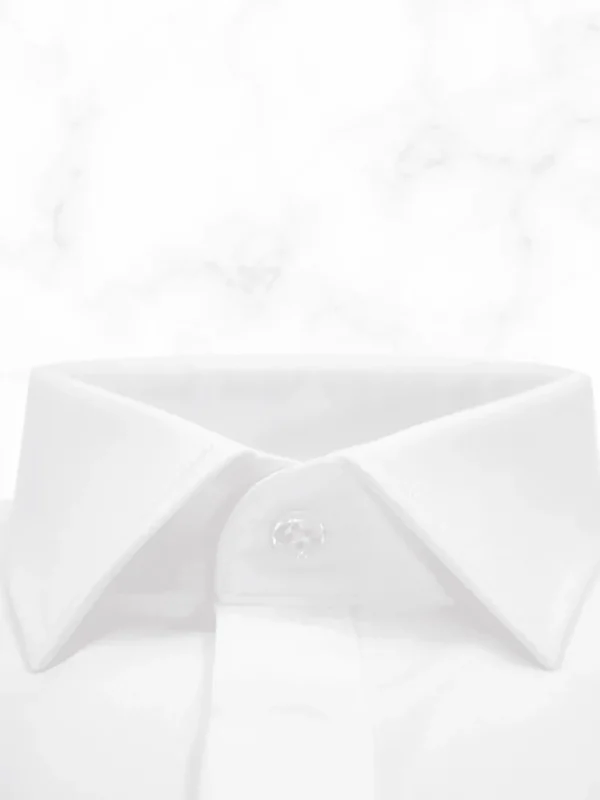 Palenzo Prêt-à-porter | Chemises Cérémonie | Chemise petit col français - Blanc bi-matière