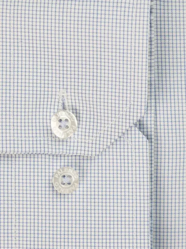 Palenzo Prêt-à-porter | Chemises | Chemise petit col français - Bleu micro carreaux