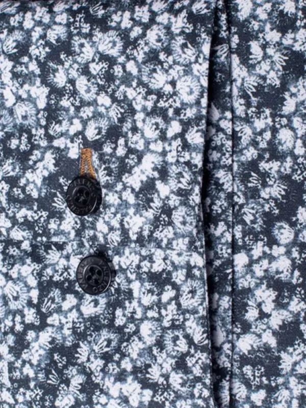 Palenzo Prêt-à-porter | Chemise petit col français - Noir et blanc imprimé