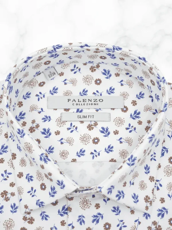Palenzo Prêt-à-porter | Chemises | Chemise petit col français - Blanc imprimé