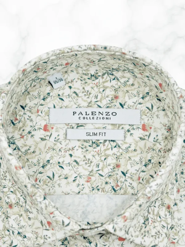 Palenzo Prêt-à-porter | Chemises | Chemise petit col français - Vert imprimé
