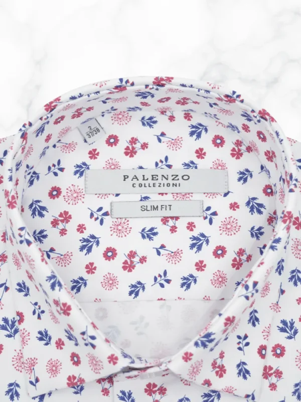 Palenzo Prêt-à-porter | Chemises | Chemise petit col français - Blanc imprimé