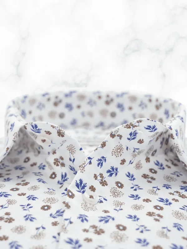 Palenzo Prêt-à-porter | Chemises | Chemise petit col français - Blanc imprimé