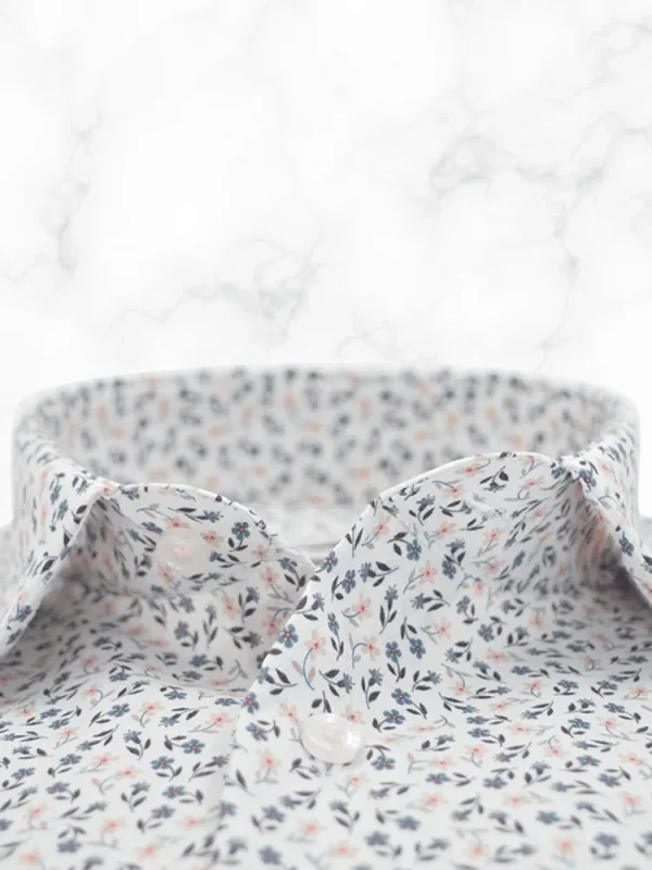 Palenzo Prêt-à-porter | Chemises | Chemise petit col français - Blanc imprimé