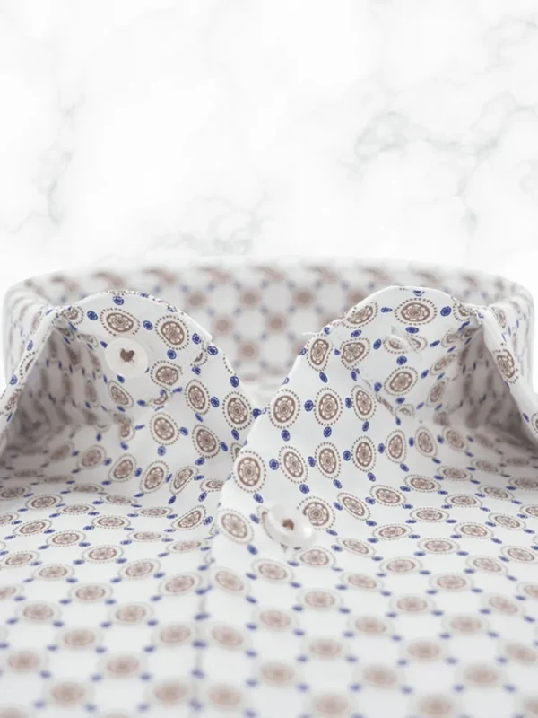 Palenzo Prêt-à-porter | Chemises | Chemise petit col français - Blanc imprimé