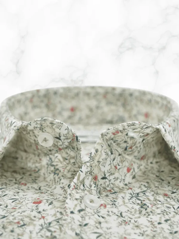 Palenzo Prêt-à-porter | Chemises | Chemise petit col français - Vert imprimé