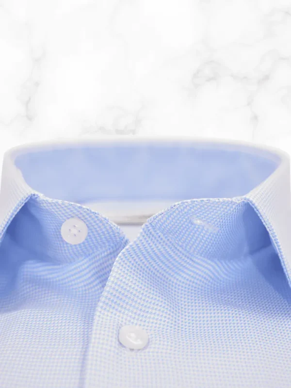 Palenzo Prêt-à-porter | Chemises | Chemise petit col français - Bleu ciel imprimé