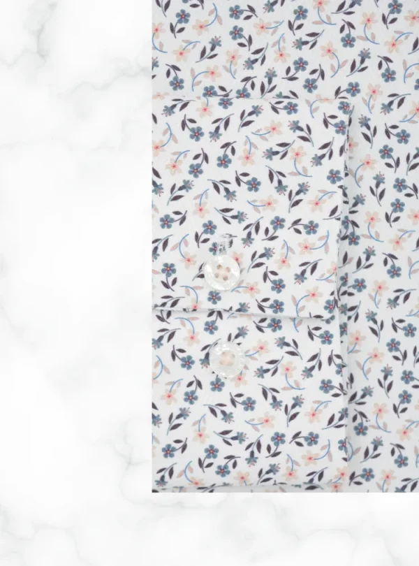 Palenzo Prêt-à-porter | Chemises | Chemise petit col français - Blanc imprimé