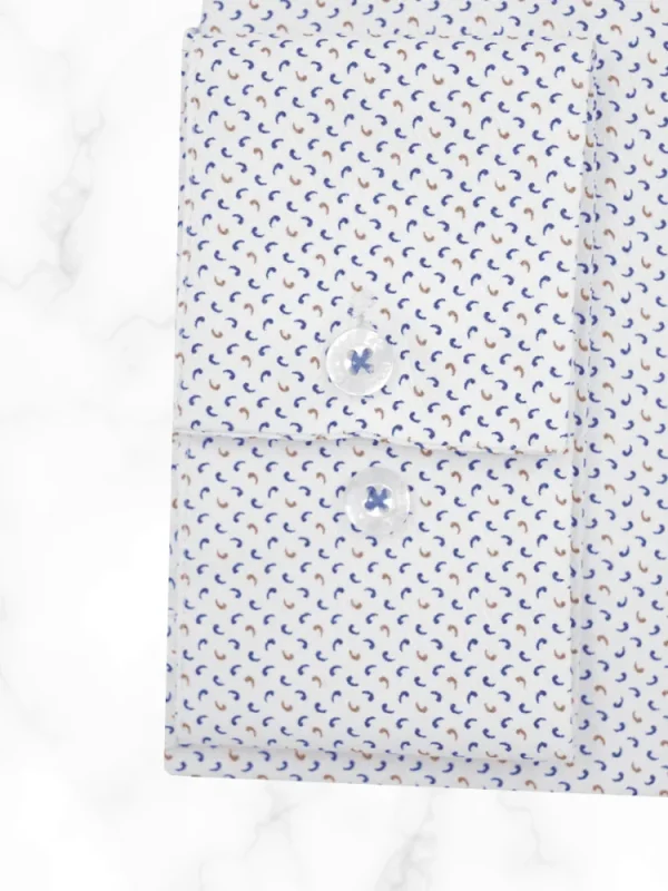 Palenzo Prêt-à-porter | Chemise petit col français - Blanc imprimé