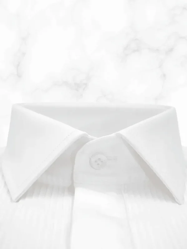 Palenzo Prêt-à-porter | Chemises Cérémonie | Chemise plastron petit col français - Blanc
