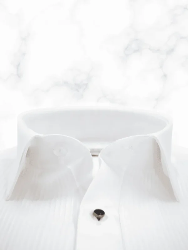 Palenzo Prêt-à-porter | Chemises Cérémonie | Chemise plastron petit col français - Blanc