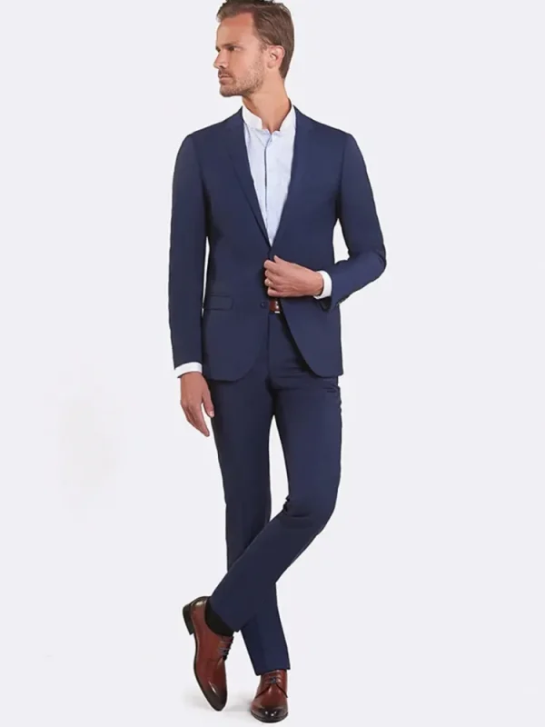 Palenzo Prêt-à-porter | Costume slim fit - Bleu carbone