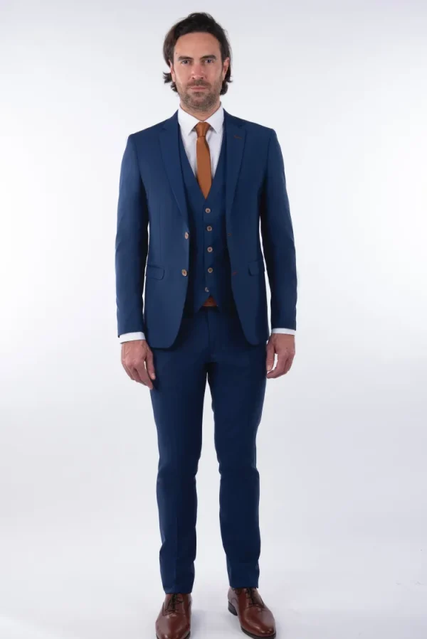 Palenzo Prêt-à-porter | Costume slim fit - Bleu carbonne