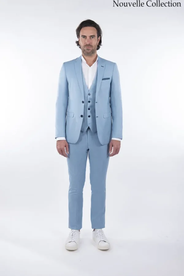 Palenzo Prêt-à-porter | Costume slim fit - Bleu ciel