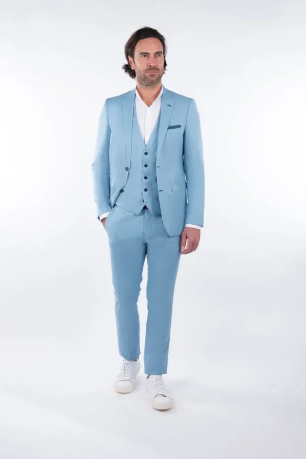 Palenzo Prêt-à-porter | Costume slim fit - Bleu ciel