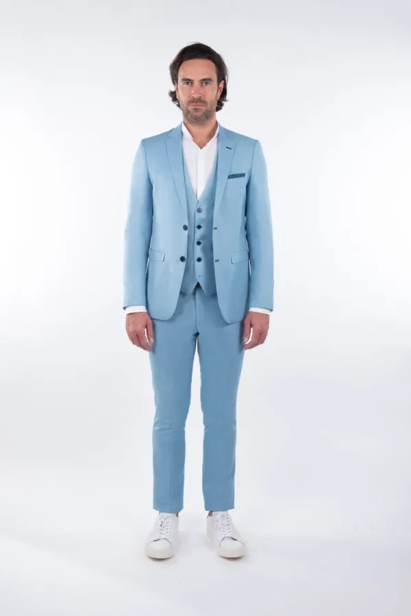 Palenzo Prêt-à-porter | Costume slim fit - Bleu ciel
