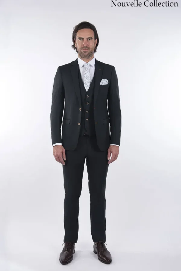 Palenzo Prêt-à-porter | Costume slim fit - Vert bouteille