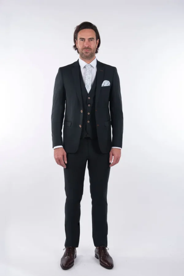 Palenzo Prêt-à-porter | Costume slim fit - Vert bouteille