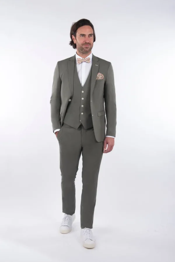 Palenzo Prêt-à-porter | Costume slim fit - Vert sauge