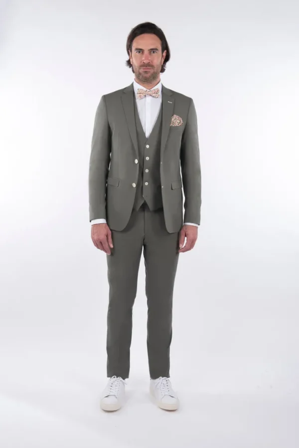 Palenzo Prêt-à-porter | Costume slim fit - Vert sauge