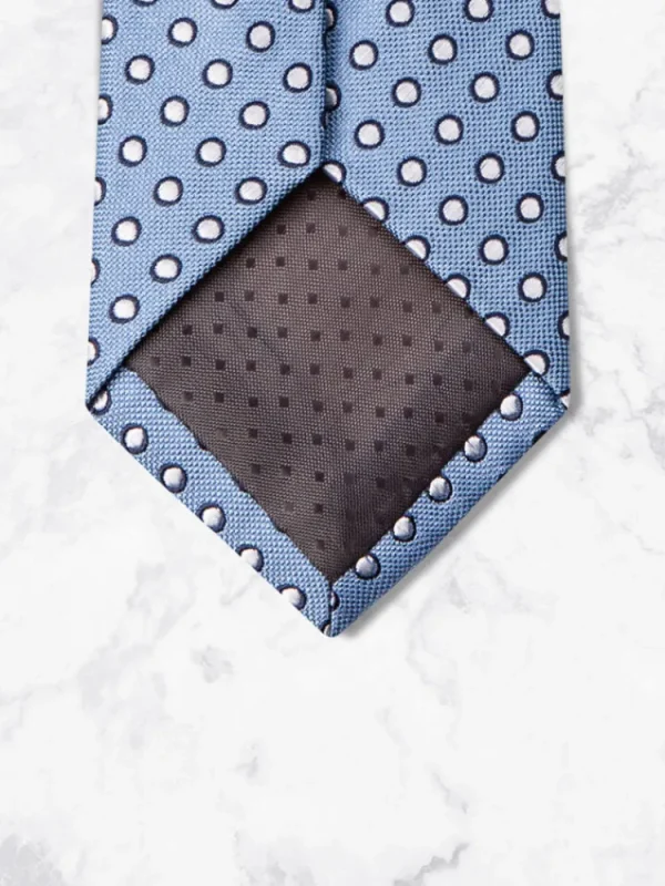 Palenzo Cravates Et Nœuds Papillon | Cravate - Bleu à gros pois blanc